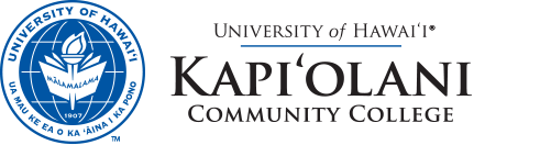 Kapiolani Community College seal and nameplate