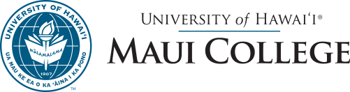 Maui College seal and nameplate