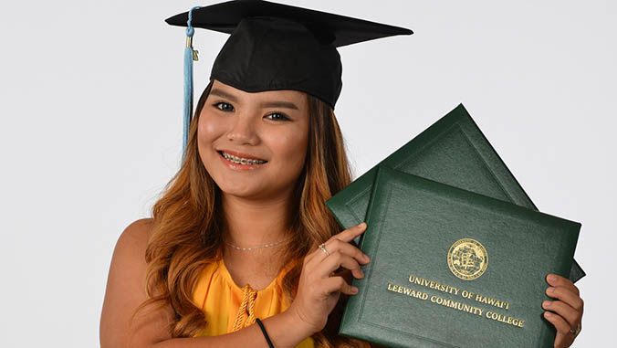 Dipaysa in her Leeward CC graduation cap
