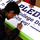 Waipahu Intermediate students make the pledge for college