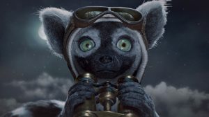 animated lemur on an airship