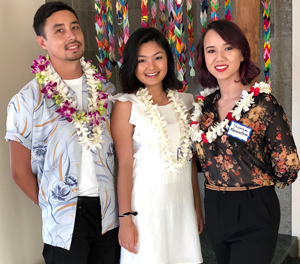 3 students standing together