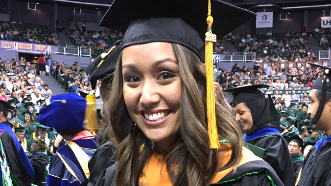 Yvonne Yokono in graduation attire