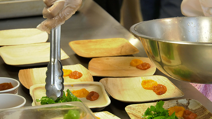 Food being plated