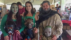 Family dressed as the Guardians of the Galaxy