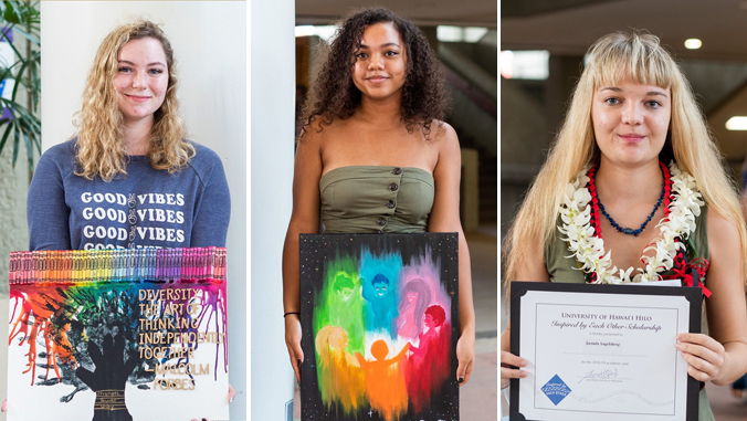 three artists showing their work