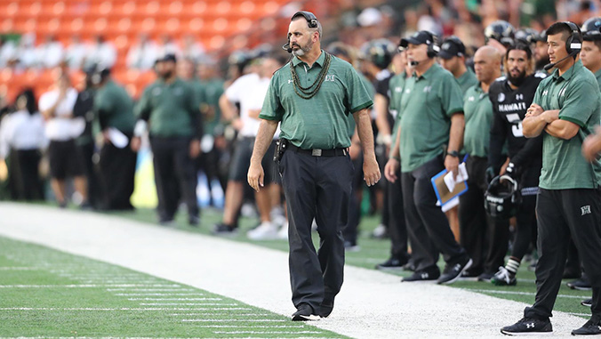 Coach walking the sidelines