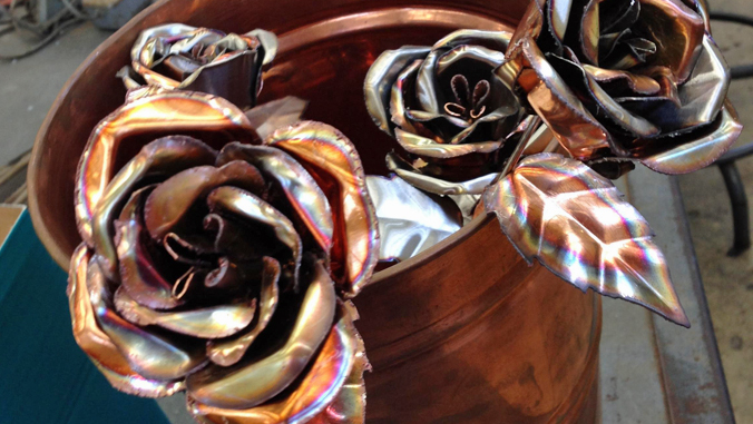 copper roses