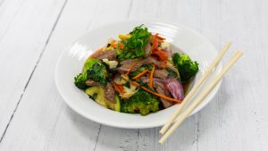 meat and vegetable stir fry