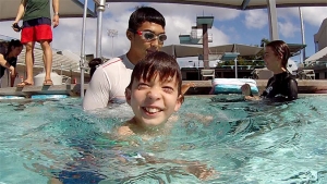 child in pool