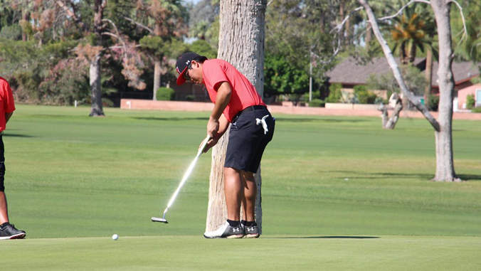 person golfing