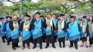 students in graduation regalia