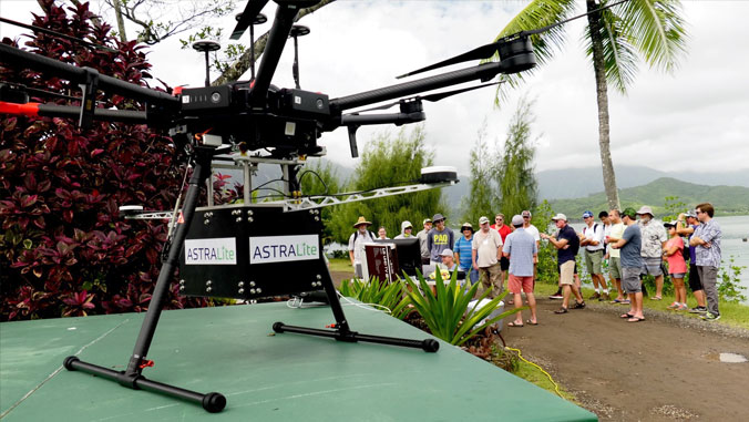 Drone and people in the background