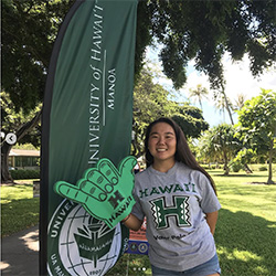 Megan Kaneshiro on the UH Manoa campus