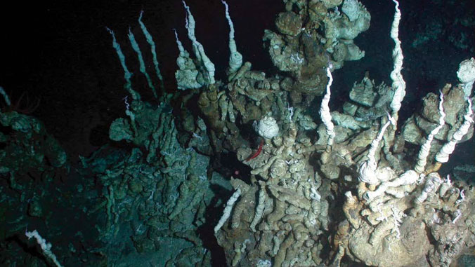 Underwater carbonate chimneys