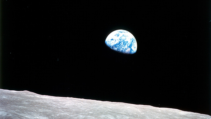 Earth rise as seen from the moon