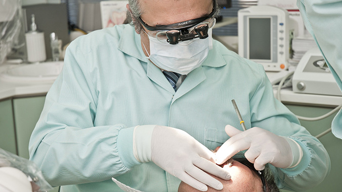 dentist working on patient