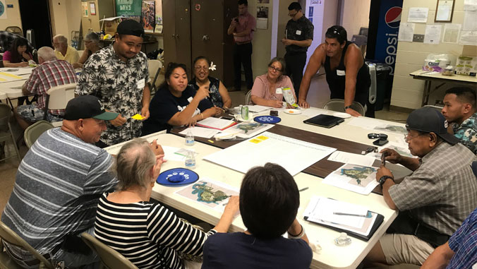 Group of people around a big table