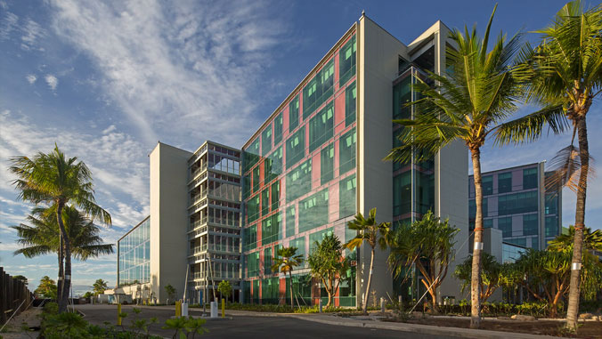exterior shot of uh cancer center