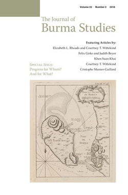 The Journal of Burma Studies cover featuring a map and author names