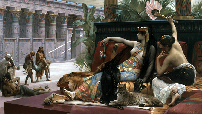 Painting of Cleopatra testing poisons on condemned prisoners