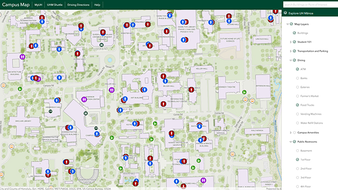 Uh Manoa Provides New Features In New Online Campus Map University Of Hawaiʻi System News