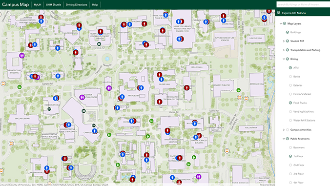 University Of Hawaii Manoa Campus Map UH Mānoa provides new features in new online campus map 