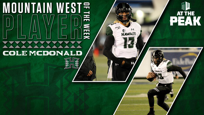 cole mcdonald player of the week banner