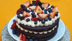 chocolate kona coffee fruit cake