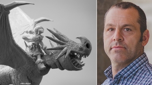 sculpture of how to train your dragons characters with blasich