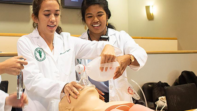 medical students in workshop