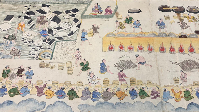 Detail of the celebration at the end of the whale hunt