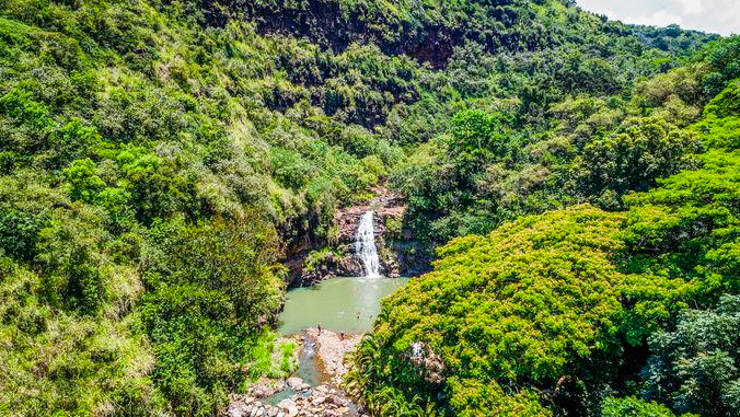 waterfall in the valley