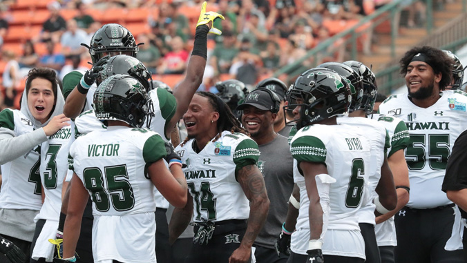 football team celebrating