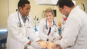 students care for simulated infant
