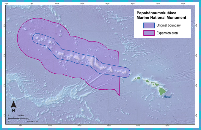 map of marine monument boundaries