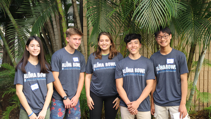 Punahou School students smiling