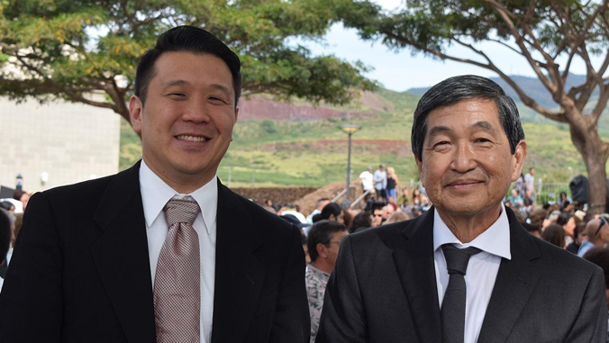 two men smiling