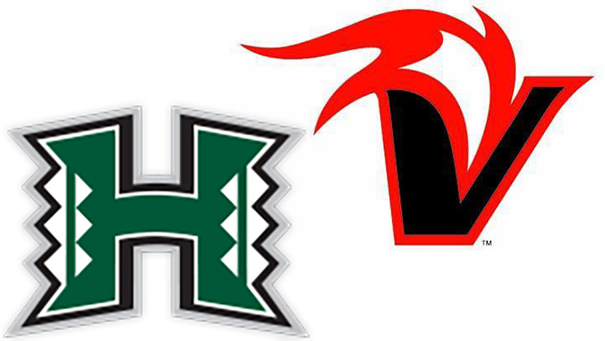 UH Manoa and UH Hilo athletics logos