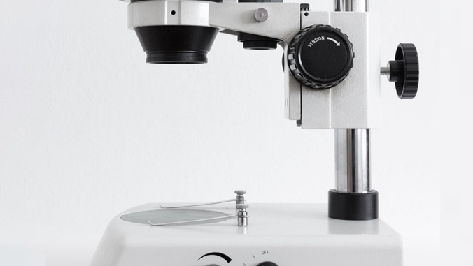 closeup of microscope