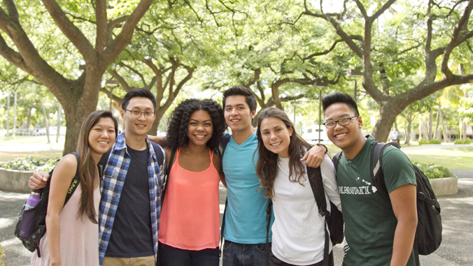 group of students pose for a photo