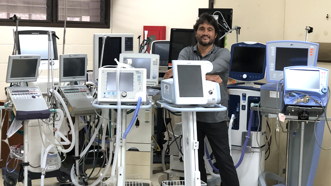 man and ventilators