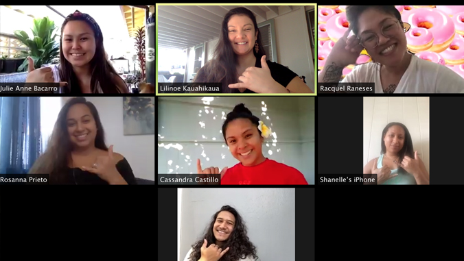 students on Zoom