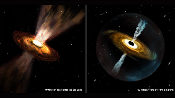 Formation of Poniuaena 100 million and 700 million years after the big bang