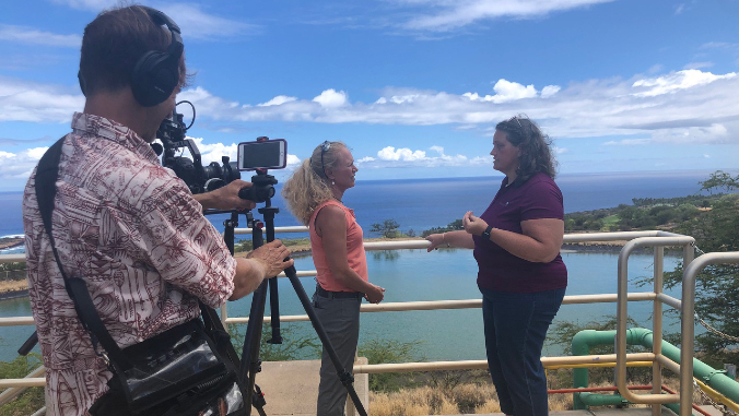 interview by the water