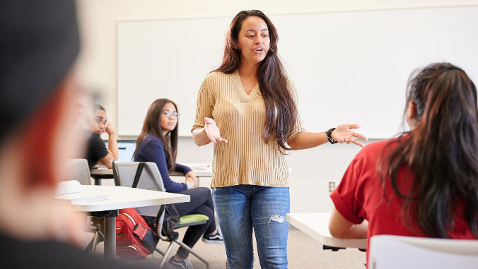 teacher giving lecture