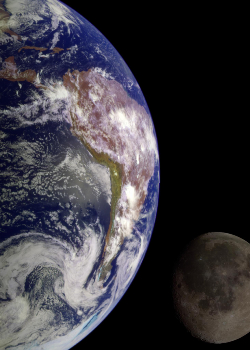 earth and moon