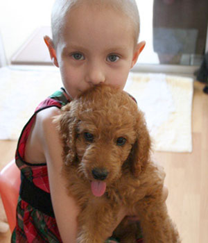 young girl with a dog