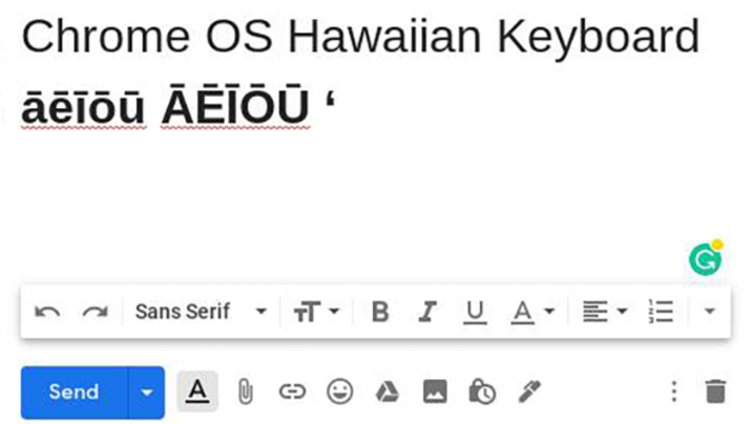 screenshot of hawaiian keyboard