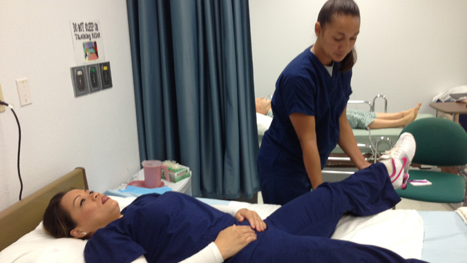 Leeward C C students in the certified nursing assistant program